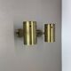 set of 2 minimalist Brass hole pattern "downlight" wall Light Spots, Italy