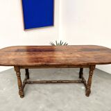 Grande table ancienne ovale en chêne massif – Circa 1900