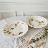 Set of 2 Sarreguemines earthenware soup plates