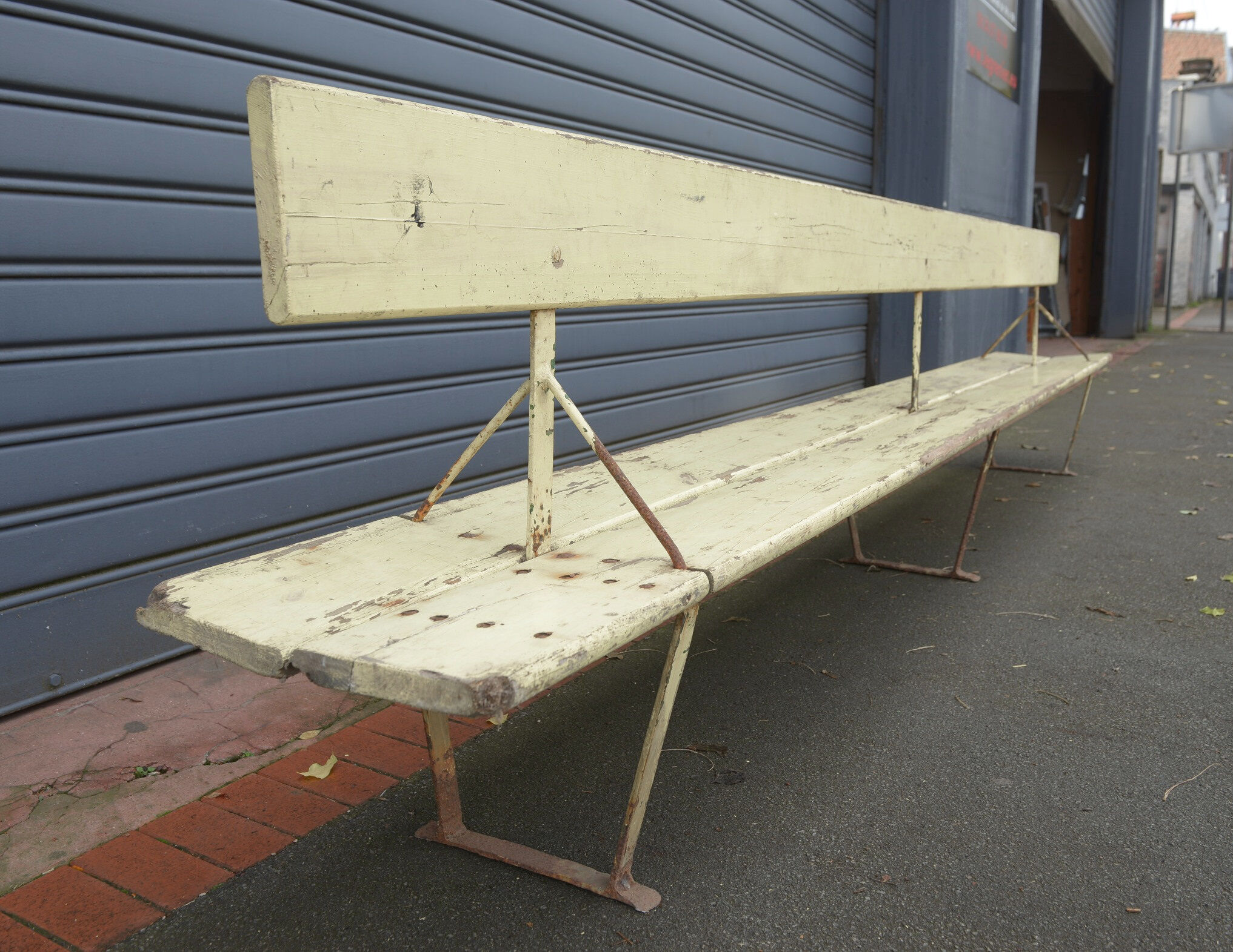 Double bench metal and wood seats 1930