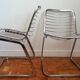 Pair of chrome wired chairs