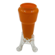Soliflore vintage verre orange et base sculptée
