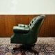 Chaise de directeur anglaise classique, chaise de bureau verte