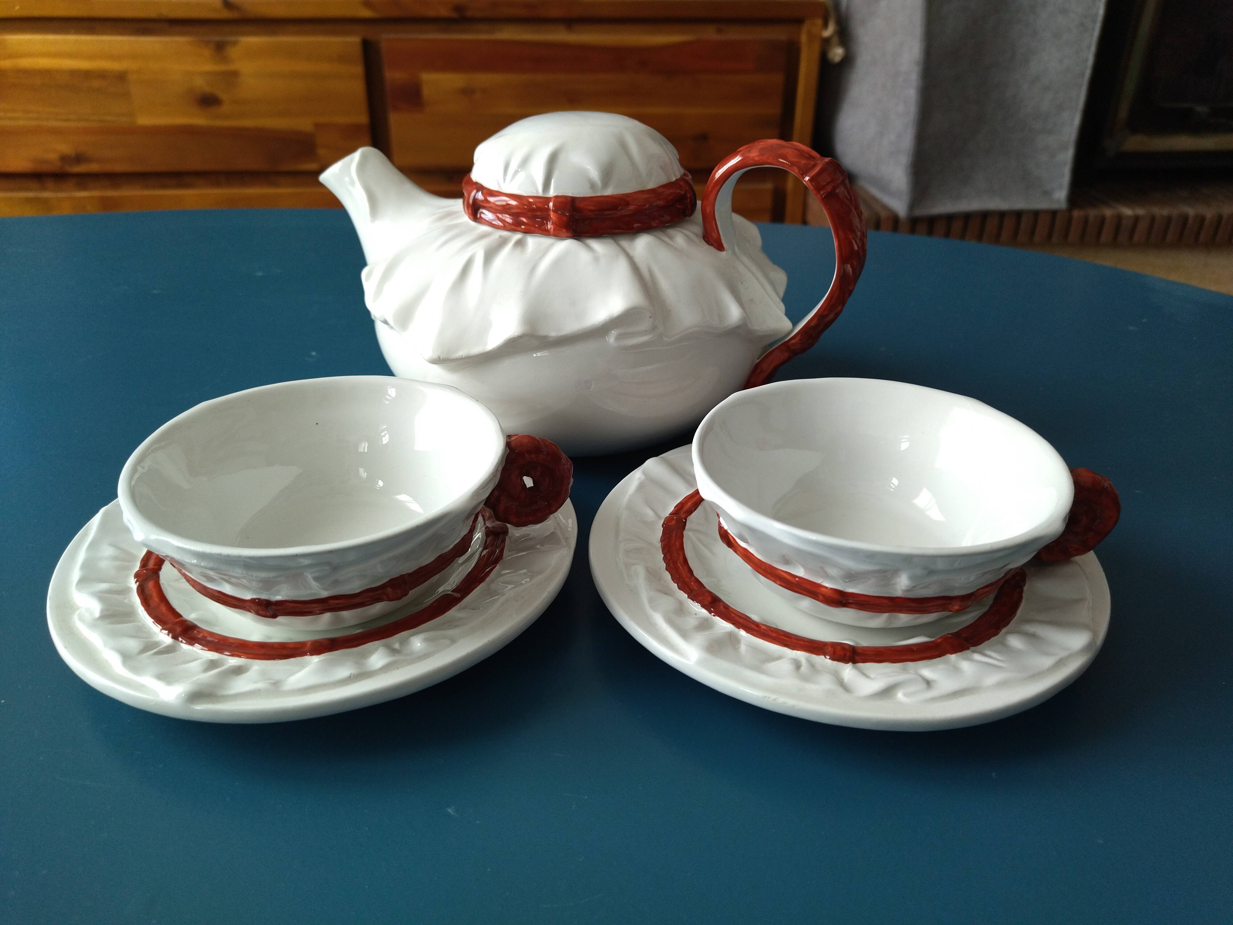 Tea set 2 people Chaumette in vintage ceramic