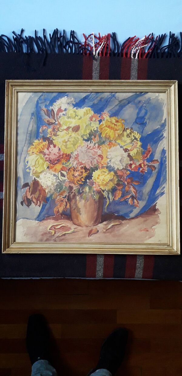 Tableau ancien représentant un bouquet de fleurs