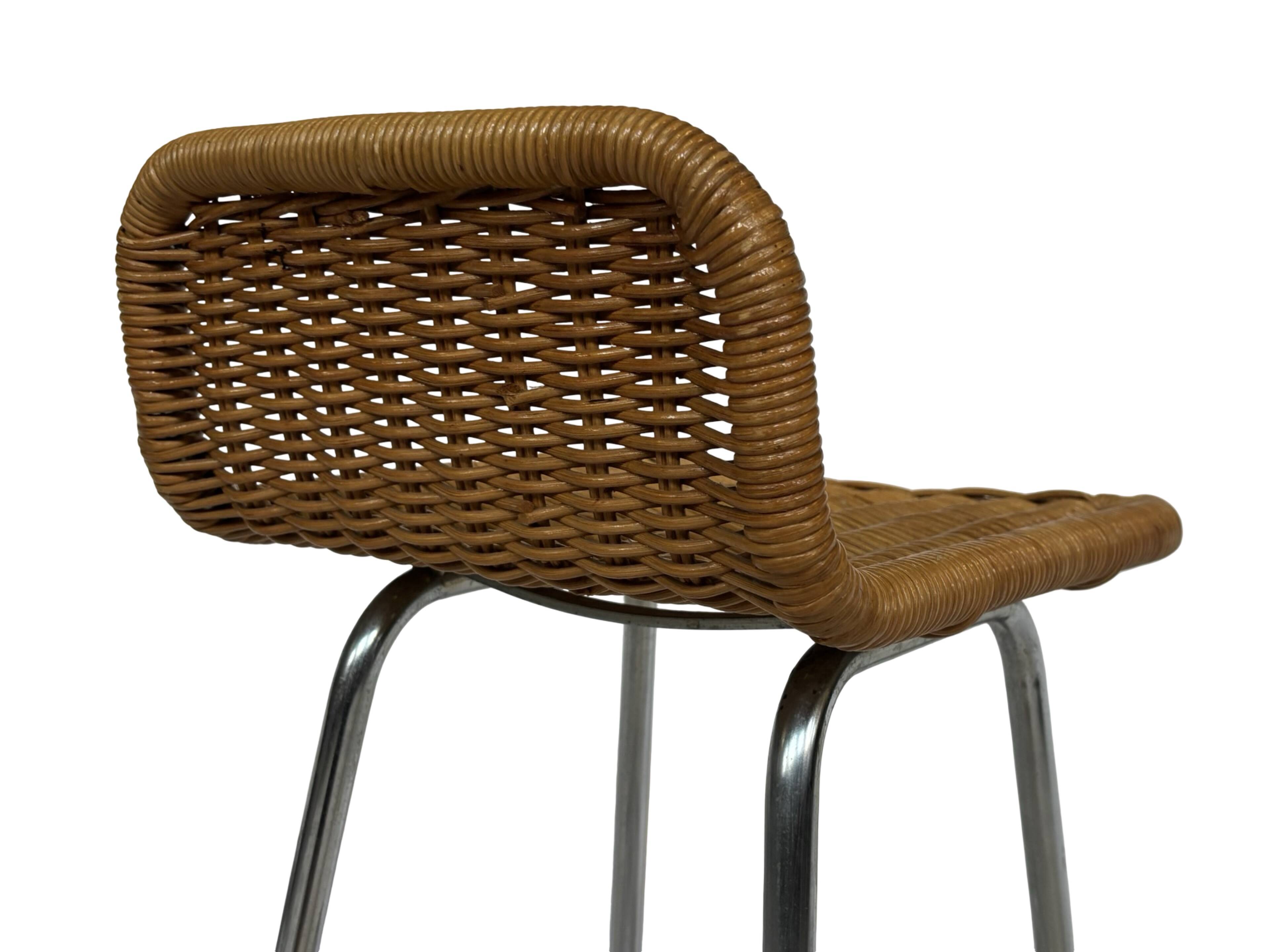 Ensemble de 4 tabourets de bar vintage Dirk Van Sliedregt Rohe Noordwolde modèle bas