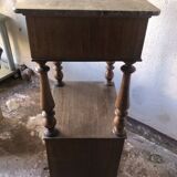 Wooden and marble bedside table