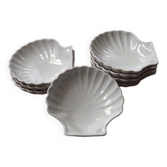 Set of 8 French Vintage Large White Coquille St Jaques Serving Dishes 4717  ovenlane (1095) PrivateR