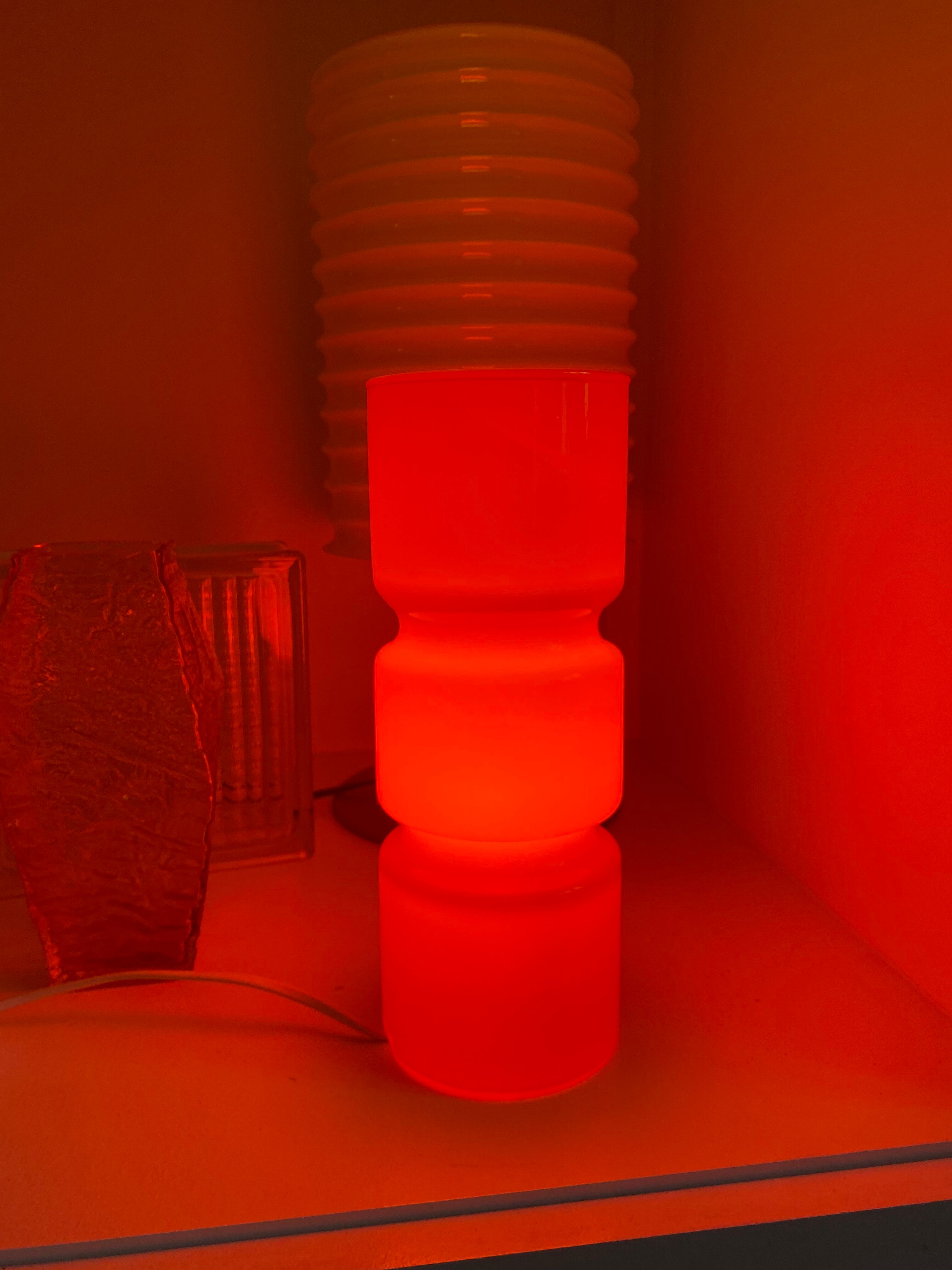Lampe Fitz en verre orange Habitat vintage