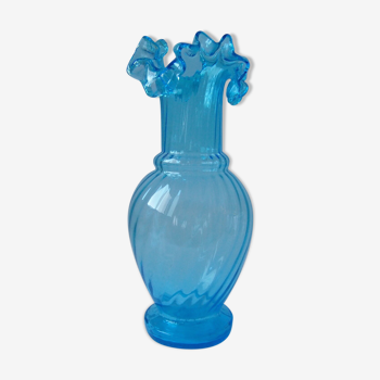 Blue vase with collar