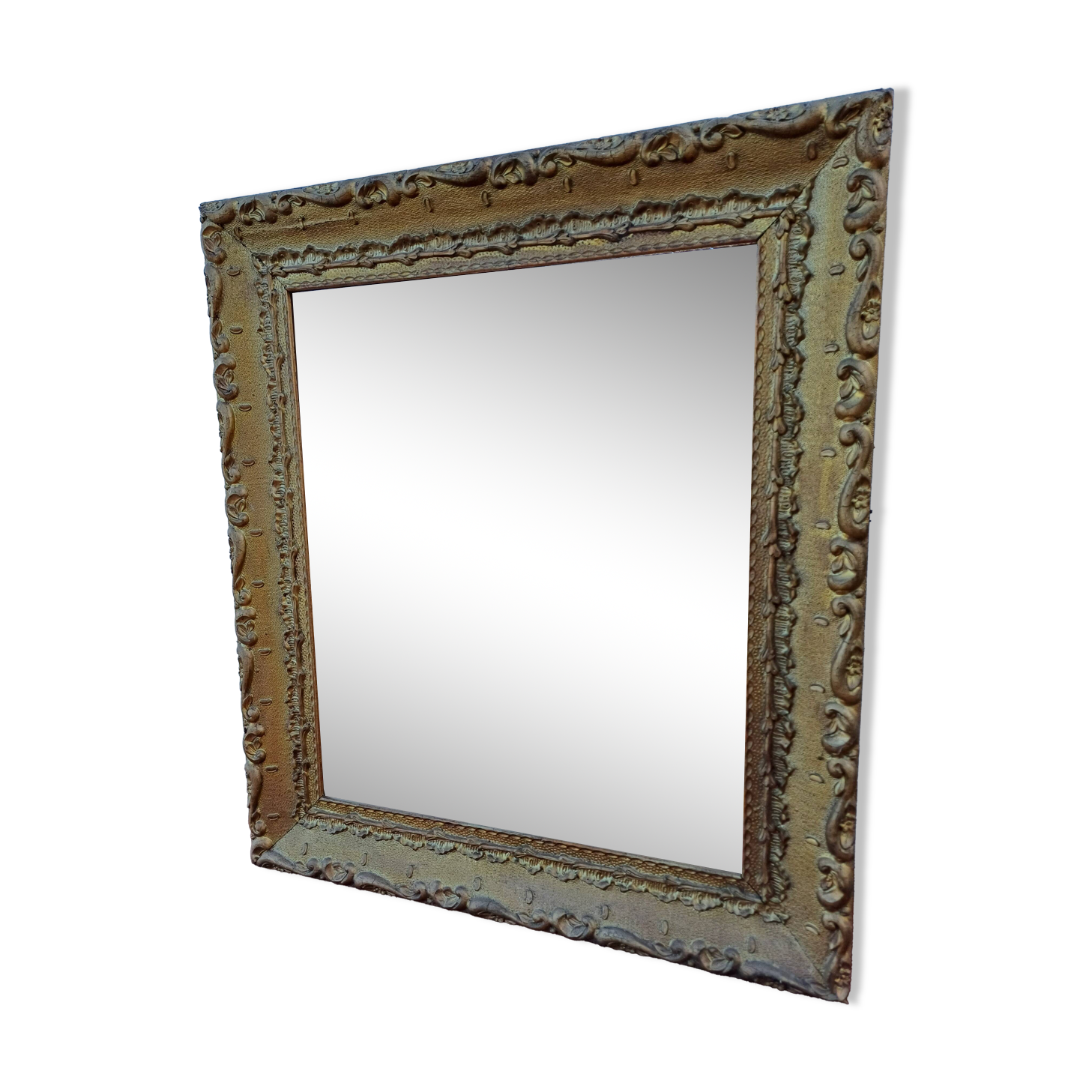 Mirror Wood and gilded Stuk