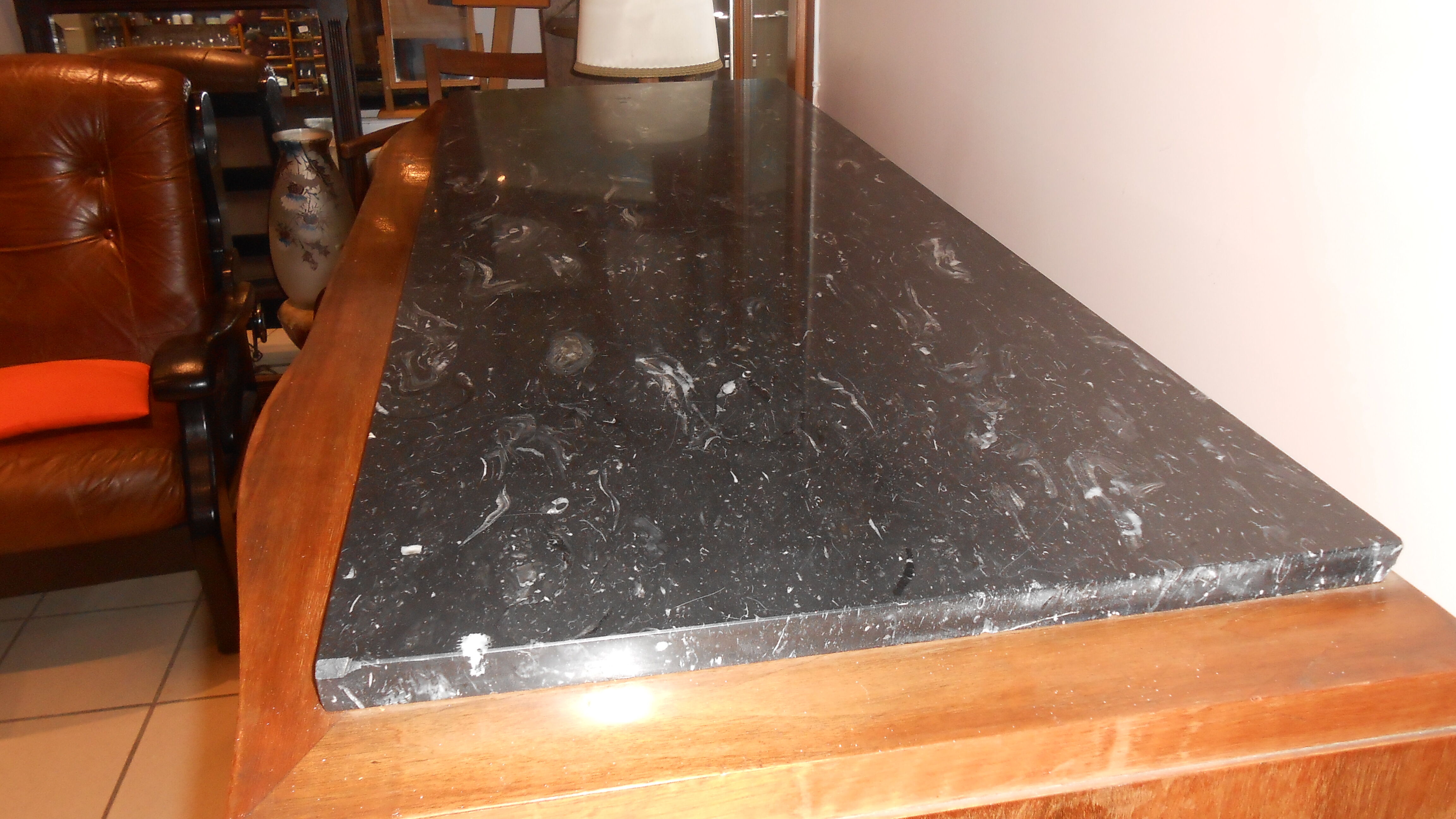 Art deco buffet on marble