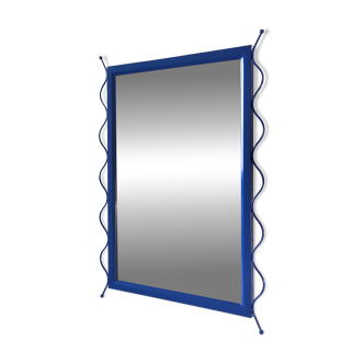 Miroir en métal bleu - années 80/90