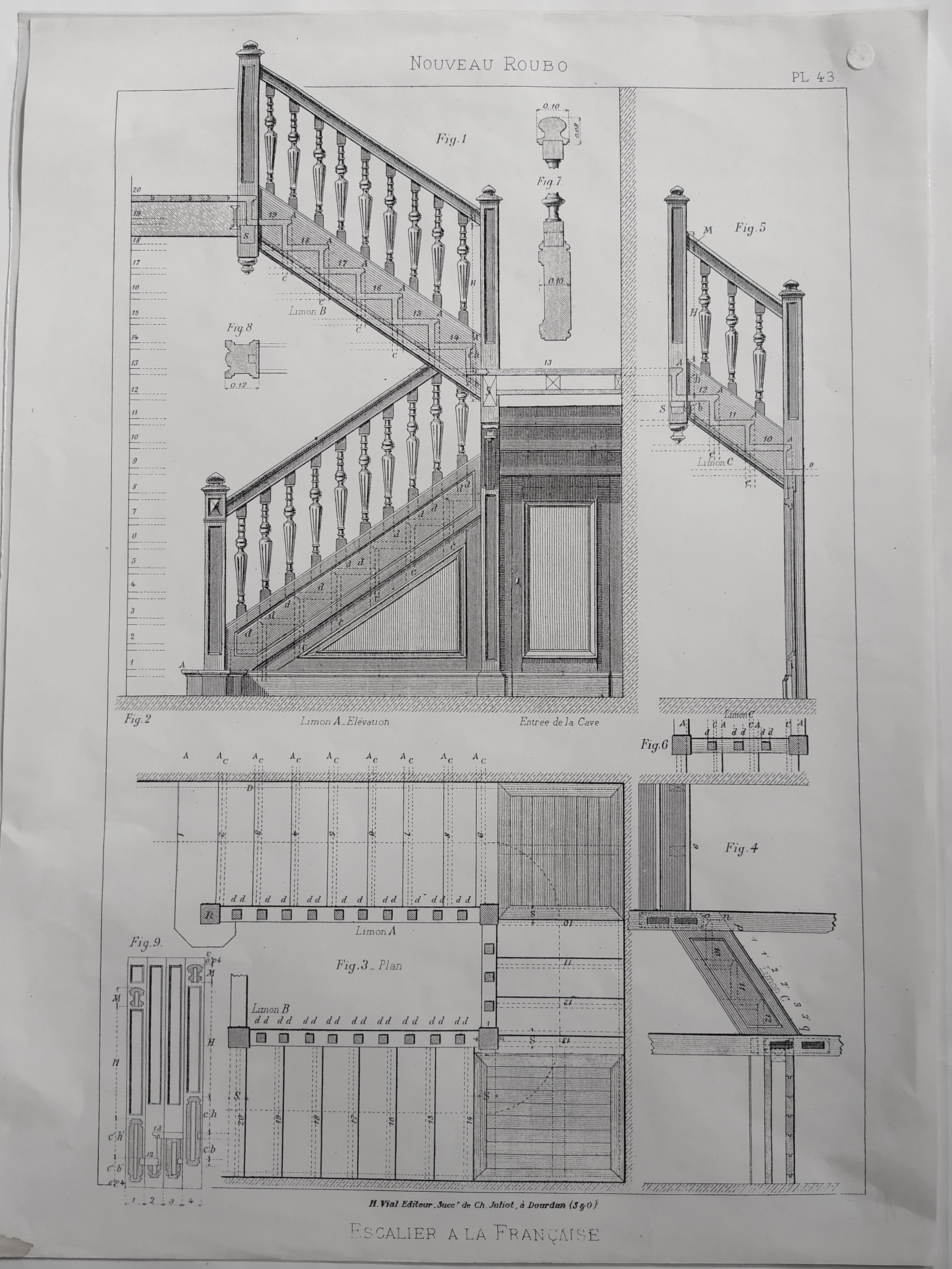 Carpentry board " Escalier à la Française "