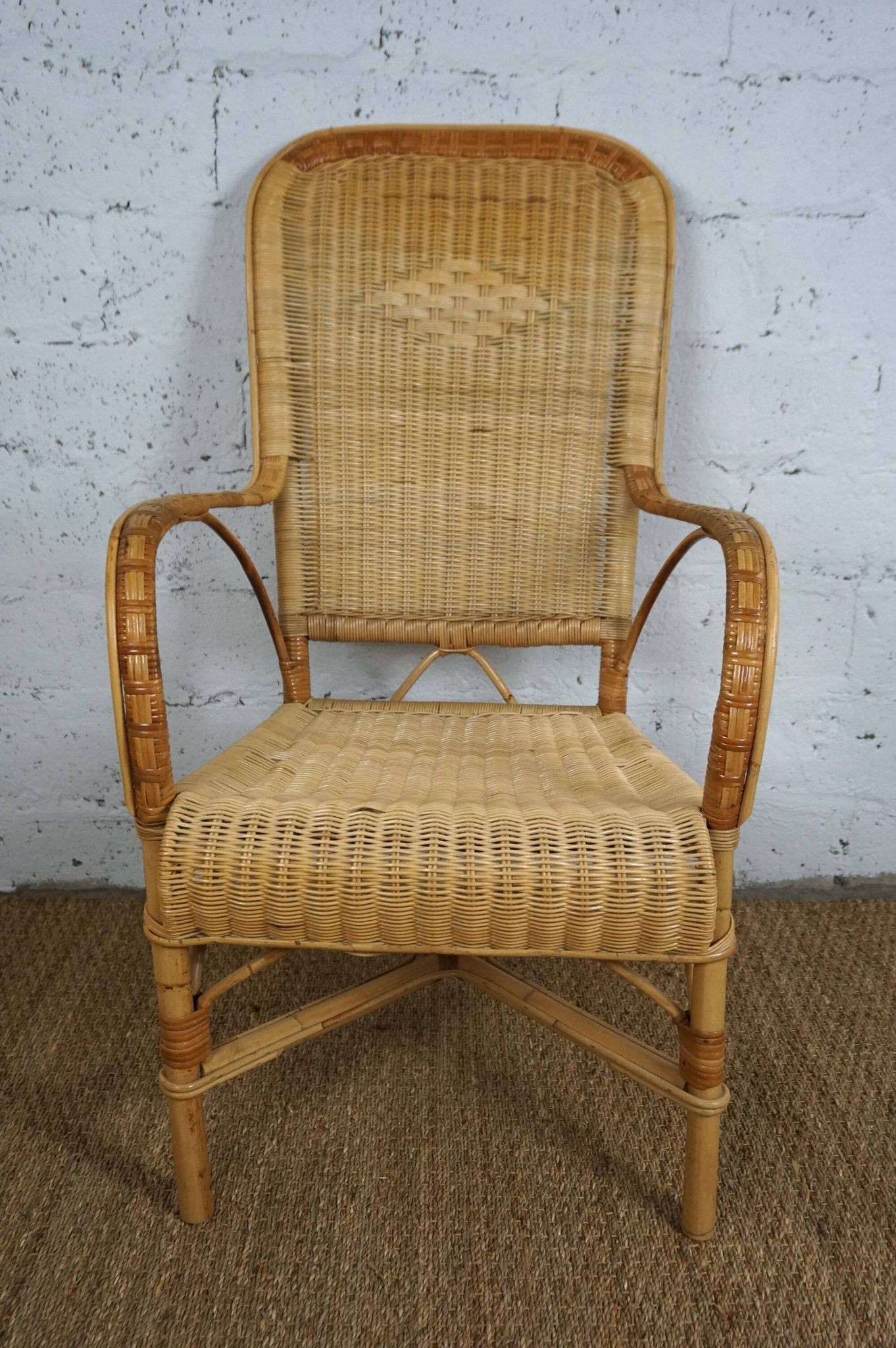 Fauteuil en rotin années 1950