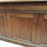 Oak desk with 9 drawers and leather writing pad.