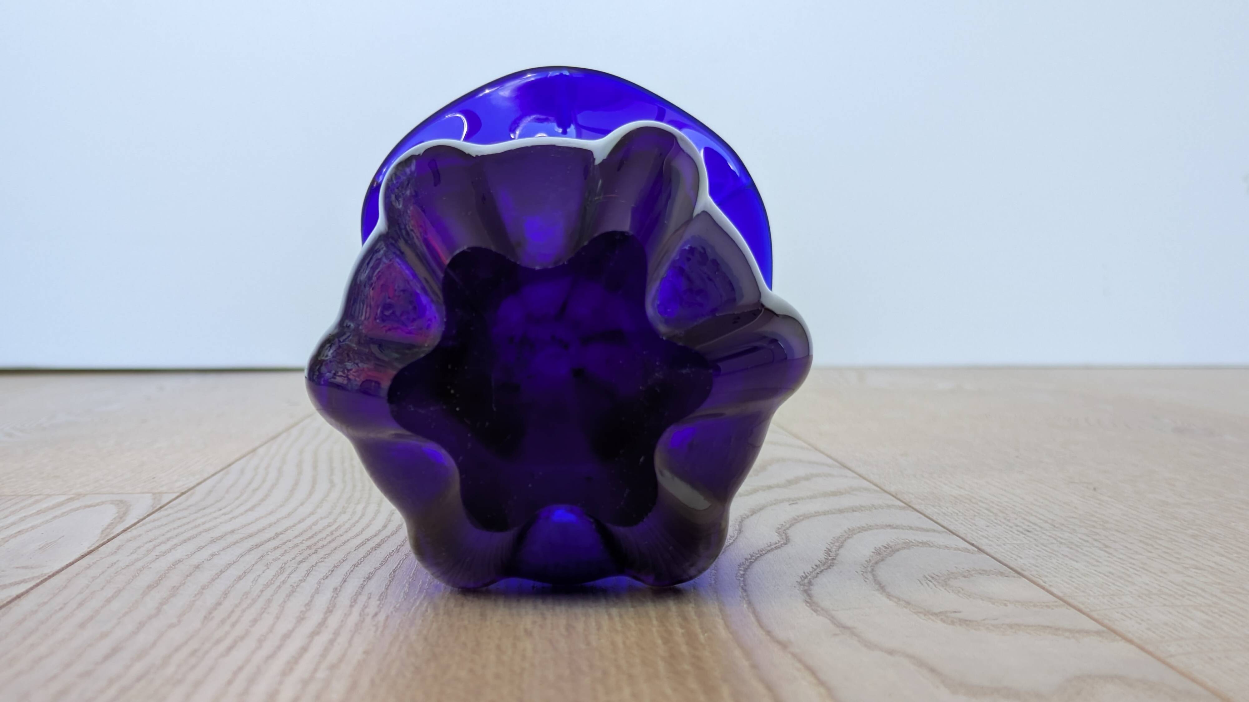 Large Cobalt Blue Art Glass Vase - Murano Work - Italy 1960