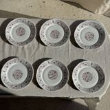 Set of 6 vintage dessert plates made in Poland with a plant motif.