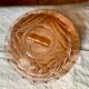 Art Deco pink glass dome cheese plate