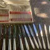 Cutlery set consisting of 49 pieces in silver metal, antique and collector's item