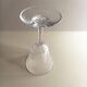 4 Antique Digestif Glasses on Foot Art Deco Pattern Cut Glass 1950s