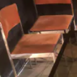 6 Milo Baughman orange chairs