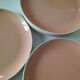 Set of 8 Villeroy & Boch Saar pattern plates, powder pink, 1950s