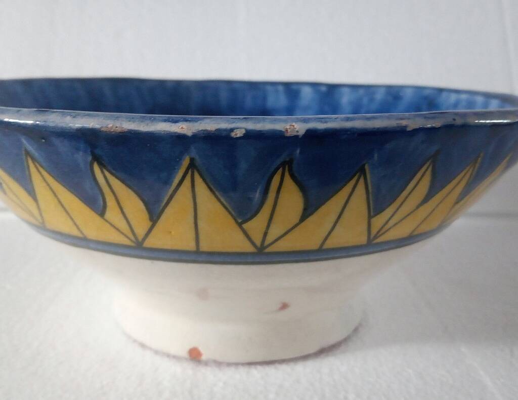 Hand Painted Moroccan Large Ceramic Blue Bowl
