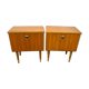 Pair of modernist bedside tables 1960 in teak by MDK Belgium