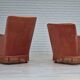 1970s, Danish set of two velour armchairs, original condition, beech wood.