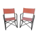 Pair of folding armchairs in metal and fabric 60s