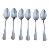 Lot 6 cuillères à soupe métal argenté Uni Plat