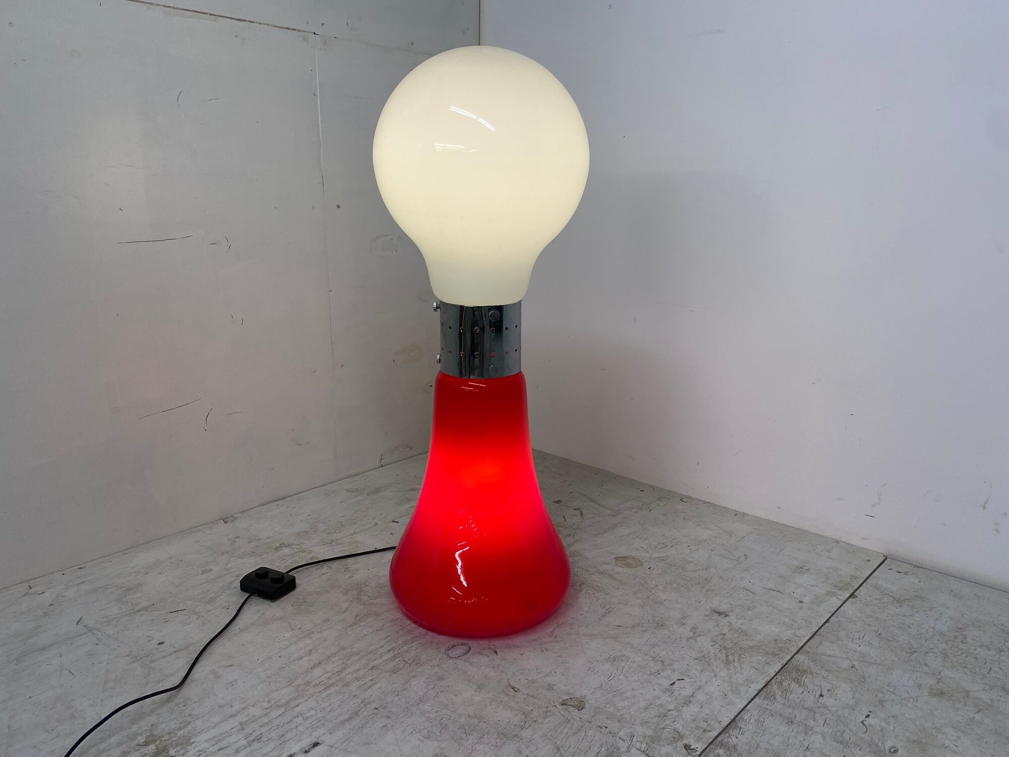 Italian Space Age Glass Floor Lamp by Carlo Nason, 1970s