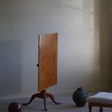 A Swedish folding table made of burl wood by Carl Hollst, Eskilstuna, 1787-1830.