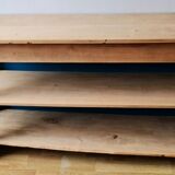 Draper's table in raw oak fully vitrified