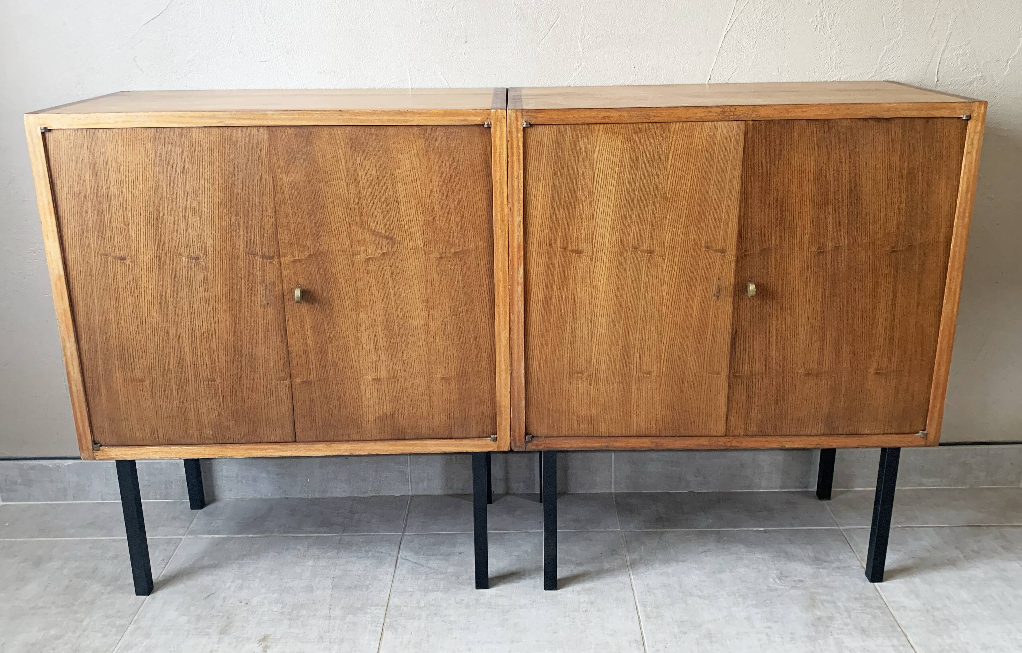 Vintage Scandinavian sideboard 2 modules in oak, 1960s