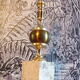 Pied de lampe travertin et laiton