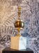 Travertine lamp foot and brass