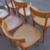 Set of 6 varnished bistro chairs