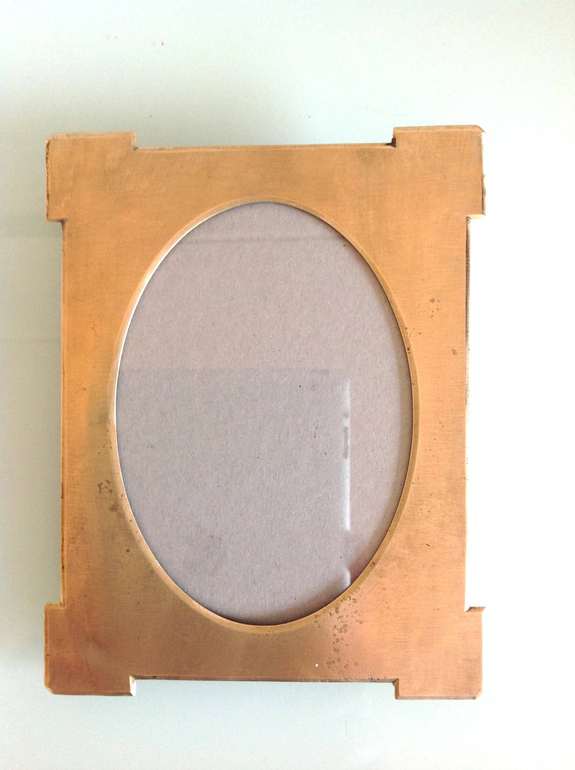 Brushed brass photo frame art deco style / 30s-40s