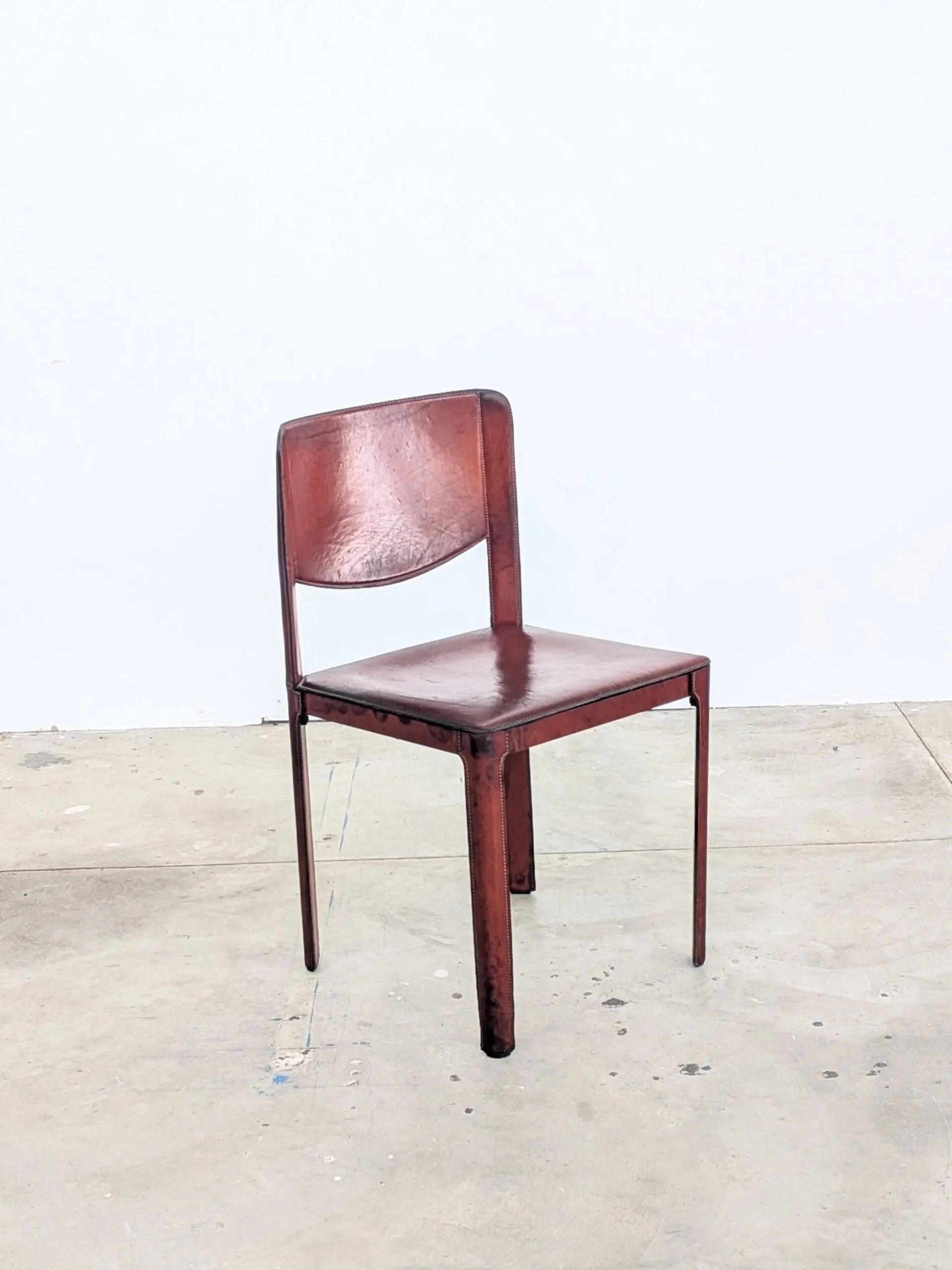 Lot de 4 chaises Matteo Grassi cuir rouge