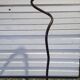 Vintage floor lamp snake metal travertine foot with murano