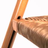 Chaises pliantes vintage italiennes avec siège en paille, set de 3