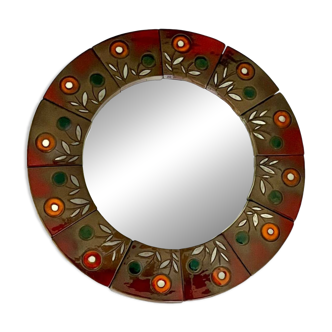 Oswald Tieberghien round ceramic mirror