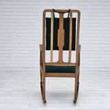 Fauteuil à bascule danois à dossier haut rembourré, laine de meuble kvadrat, années 1950-60,