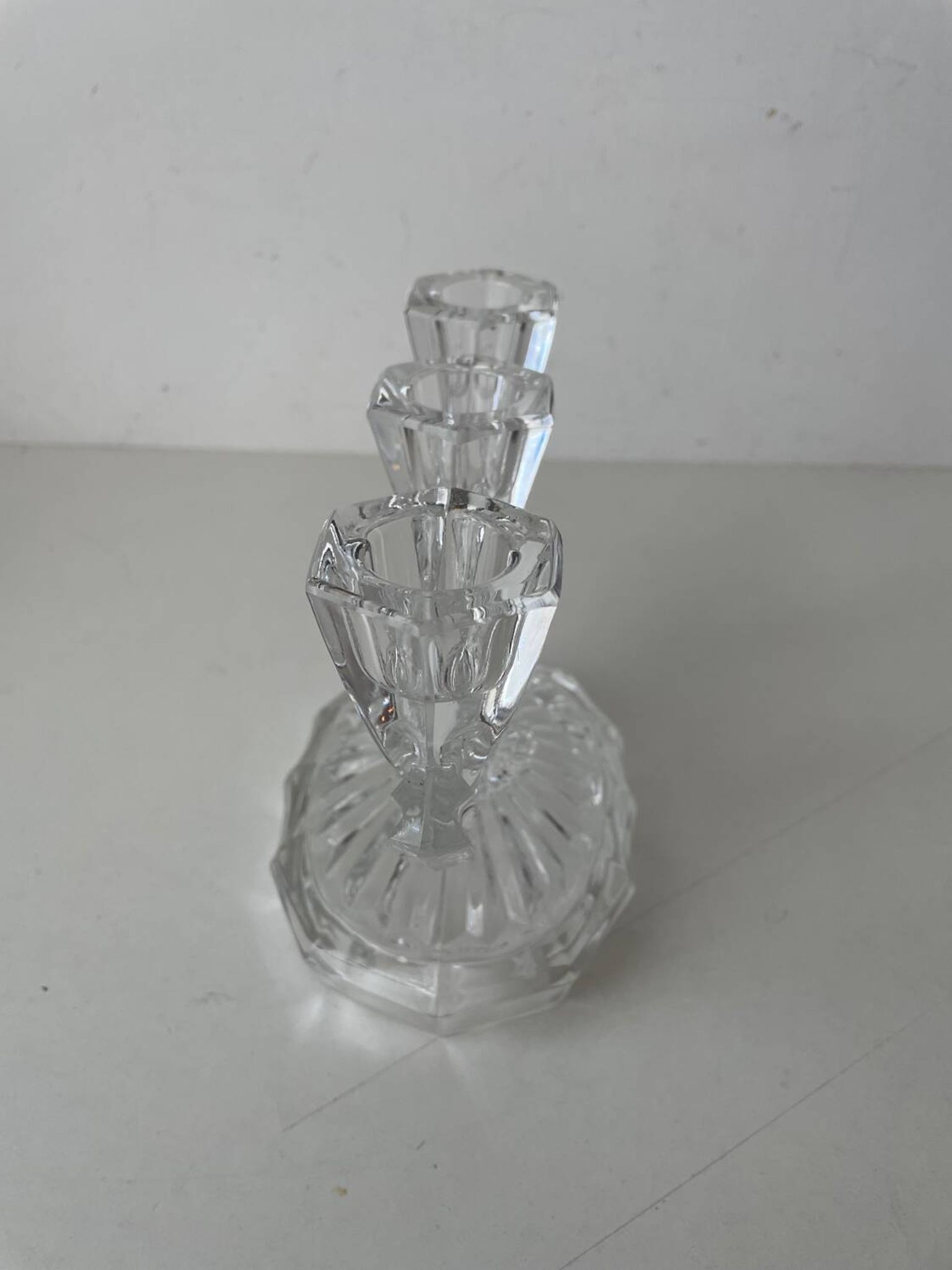 Bougeoir en verre annees 50