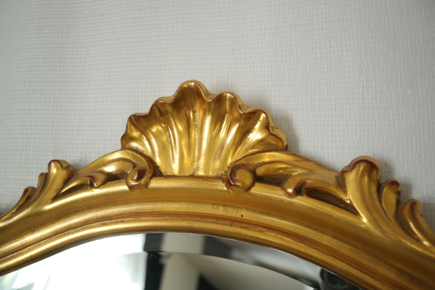 Bevelled gold mirror in Rococo style by Deknudt, Belgium, vintage.