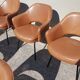 Set of 6 chairs and 2 knoll conference leather chairs
