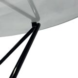 Vintage coffee table in 70s steel wire glass design