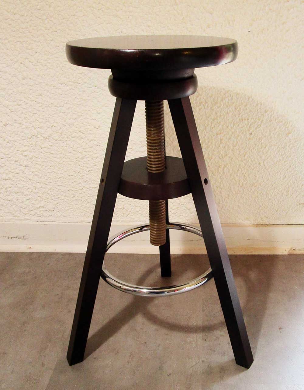 Tinted wooden screw stool